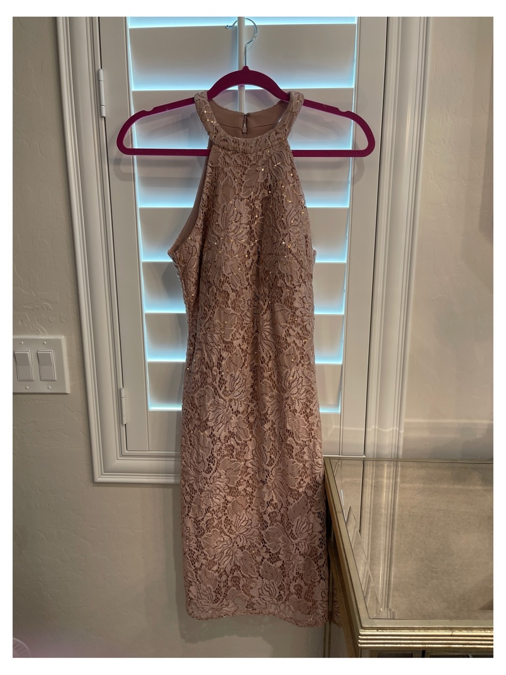 Night Way Collections Blush Lace Midi Dress
